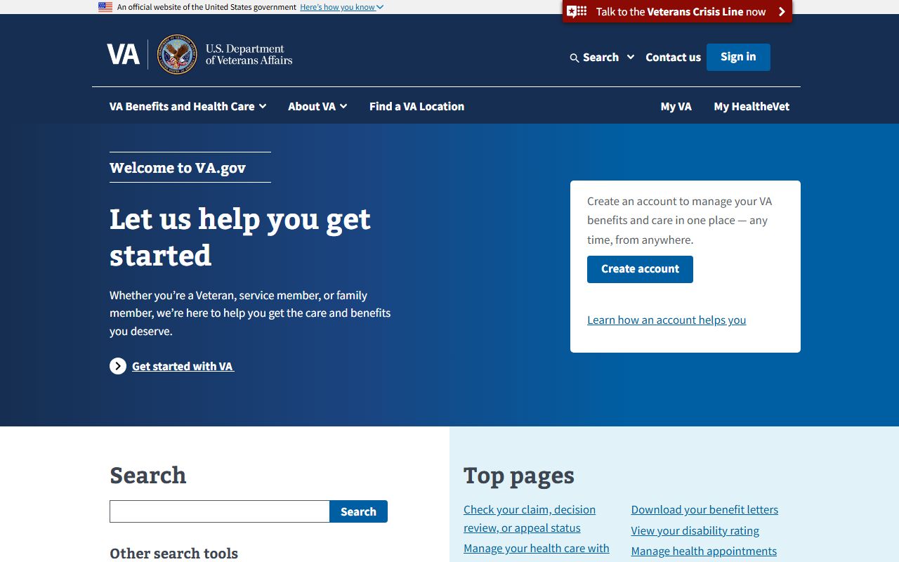 VA federal services page referenced in North Lakes court docket research for veterans