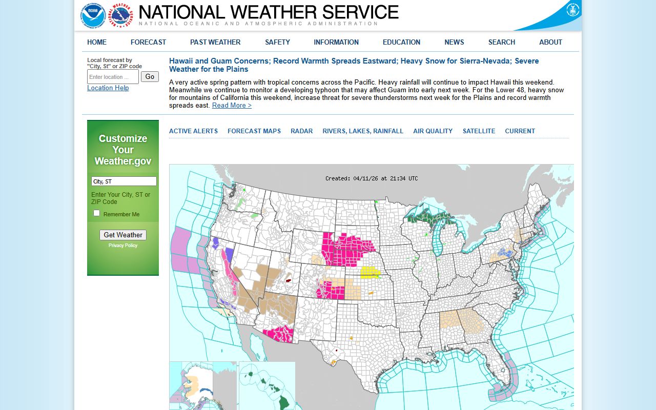 National Weather Service data for Tanaina area Mat-Su Borough court docket research