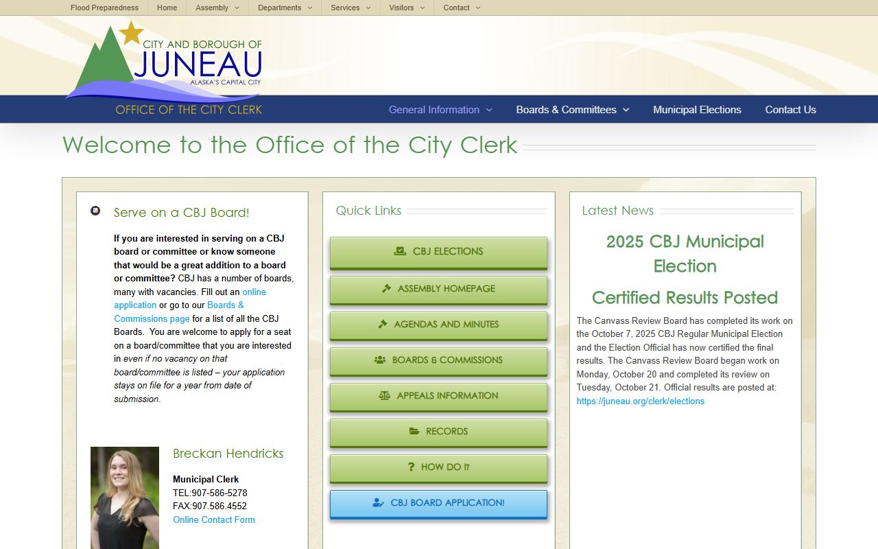 Juneau City and Borough municipal clerk records