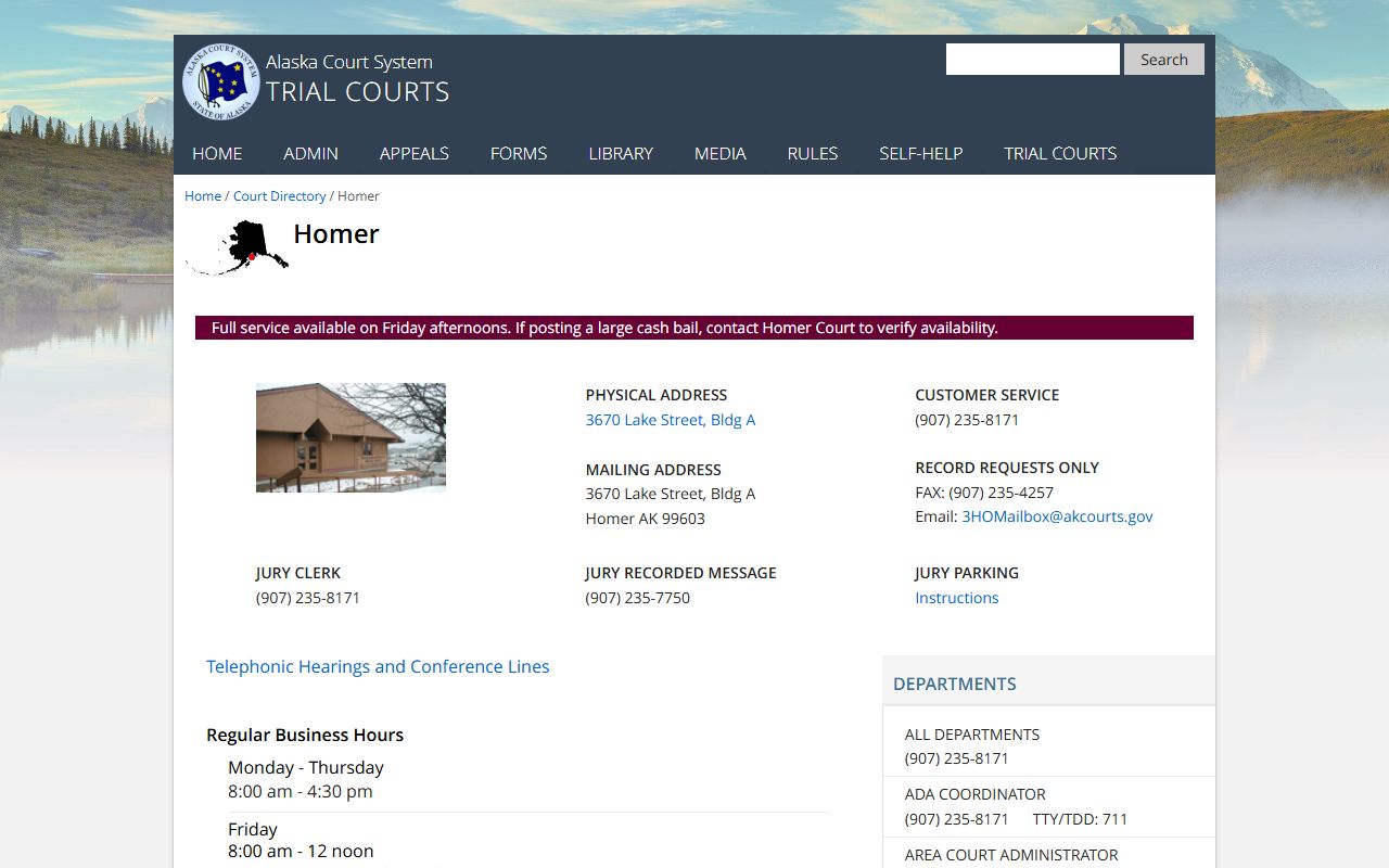 Kenai Peninsula Borough Homer District Court docket records
