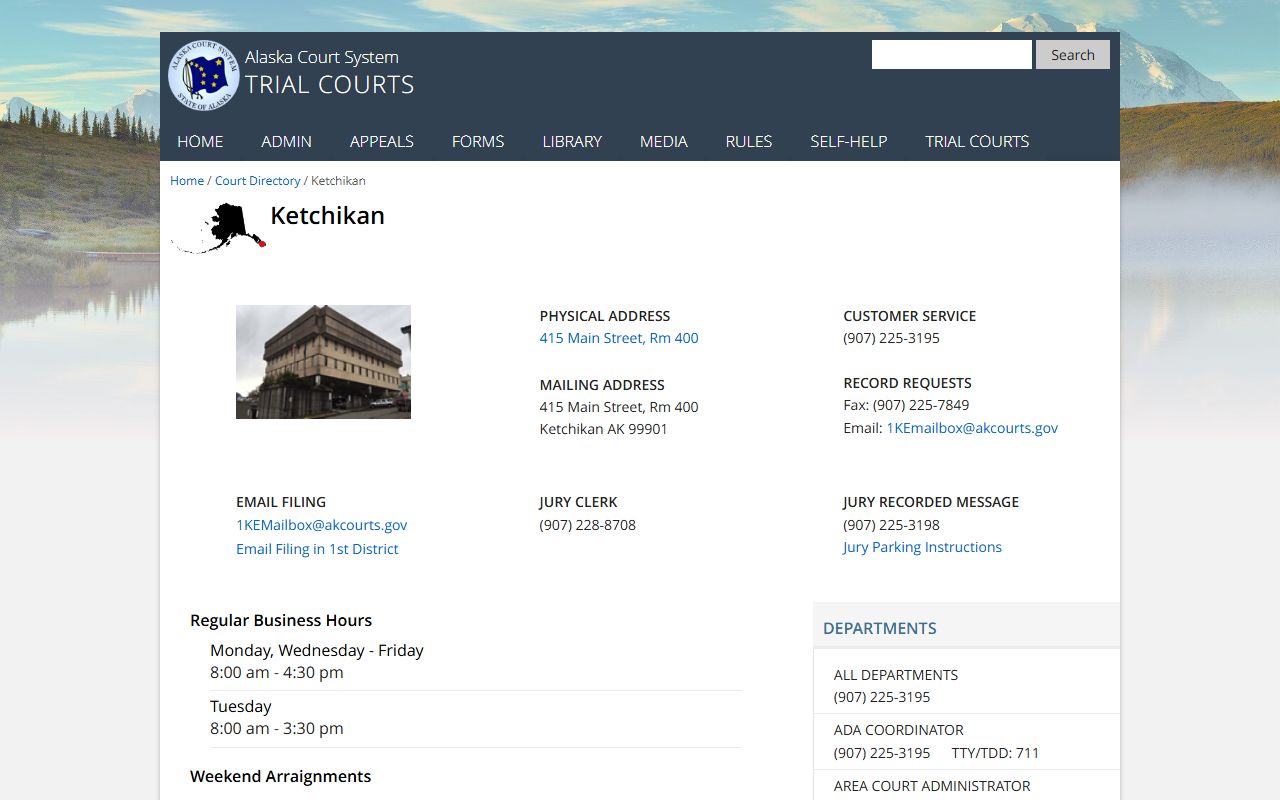 Ketchikan Gateway Borough Superior District Court docket records
