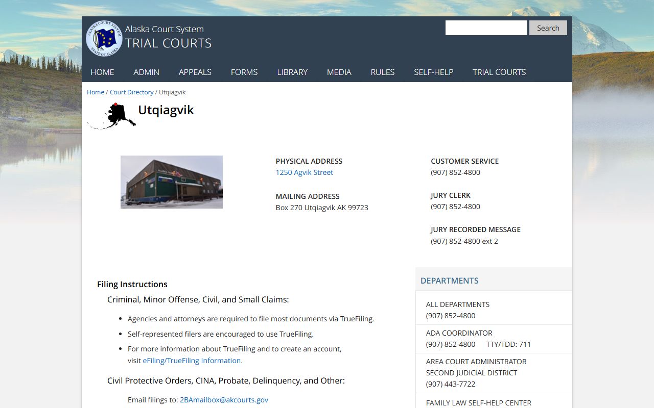 Utqiagvik Superior and District Court North Slope Borough court docket records